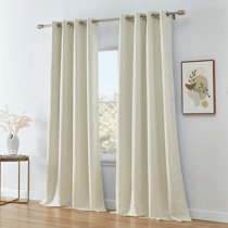 White And Taupe Curtains | Wayfair